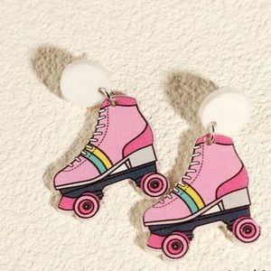 90s Nostalgia Pink Skates Earrings
